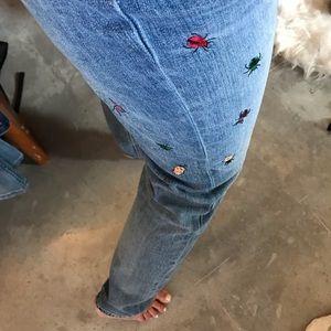 Lucky Brand Jeans w/embroidered insects sz 8/29